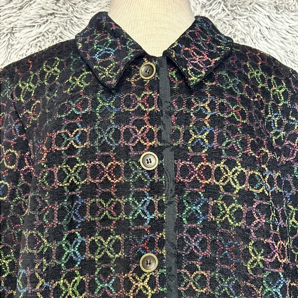 Christopher & Banks Rainbow Colorful Geometric Eclectic Maximalist Retro Jacket‎